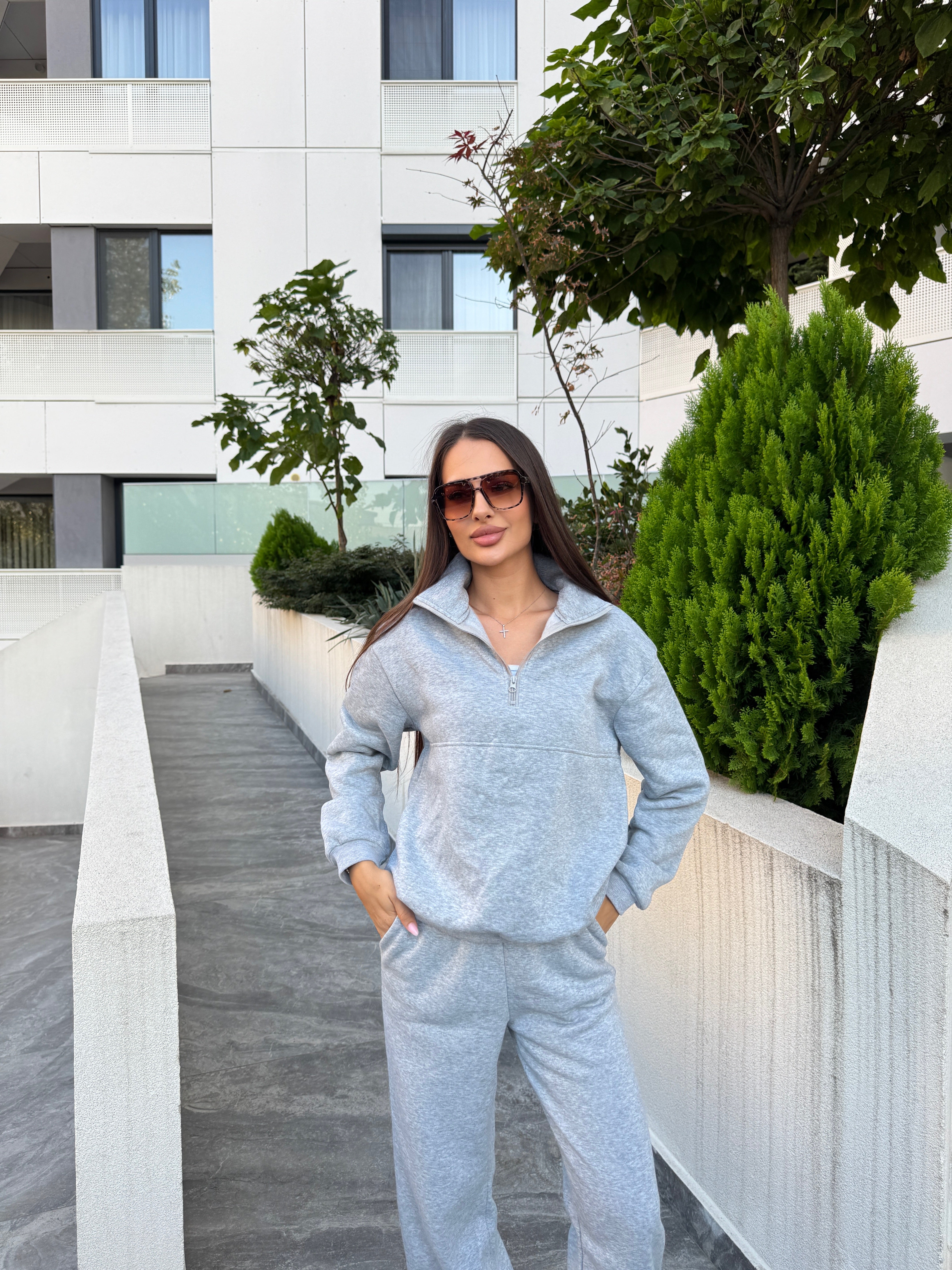 Compleu Lora Gri Doua Piese