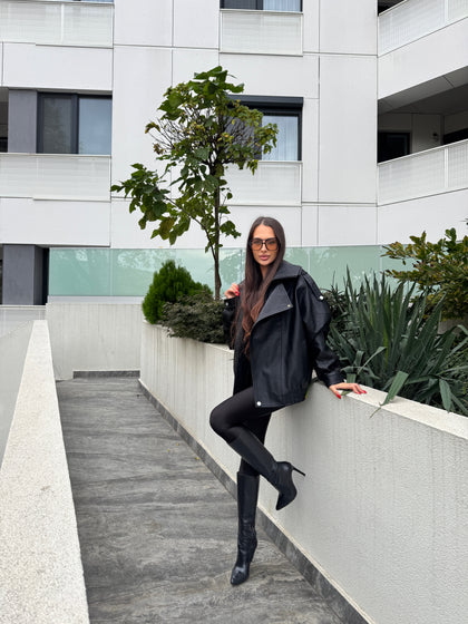 Jacheta Massimo Supradimensiunata Piele Ecologica Premium