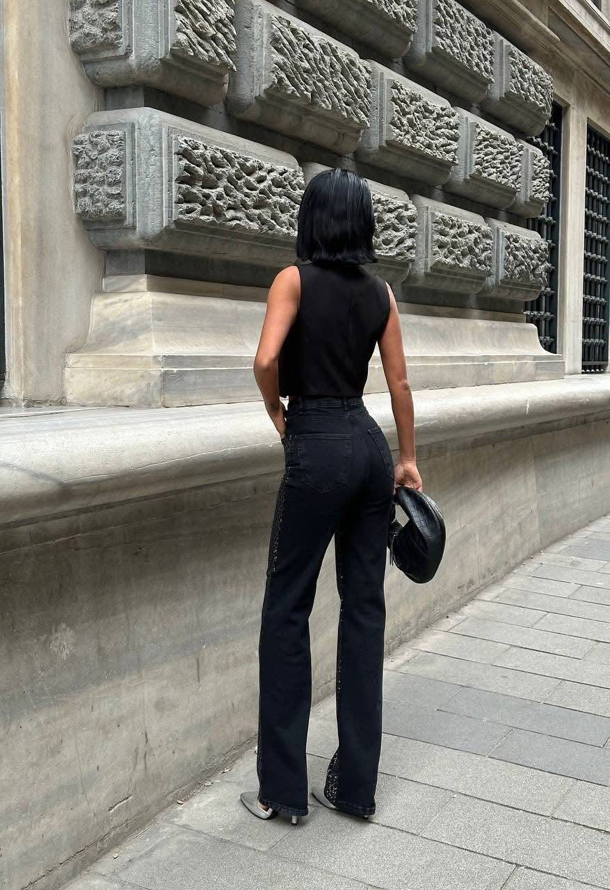 Blugi Statement Vonese Cu Insertii Stralucitoare