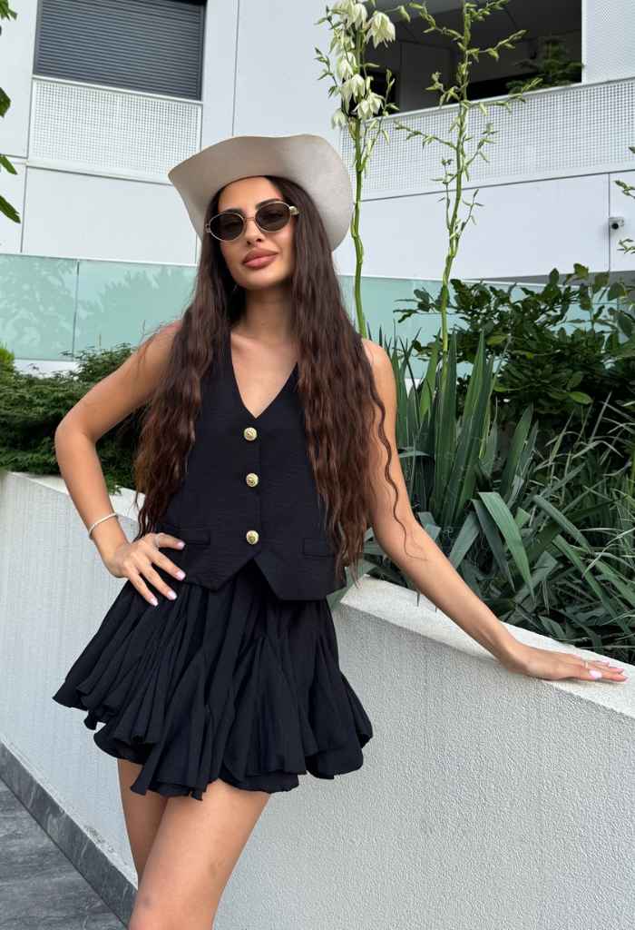 Compleu Rush Negru Doua Piese